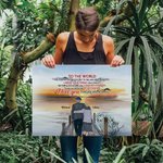 Personalized Old Couple Sunset to the World Love You Forever Poster Frameless Painting Valentine's Day Anniversary Wall Decoration