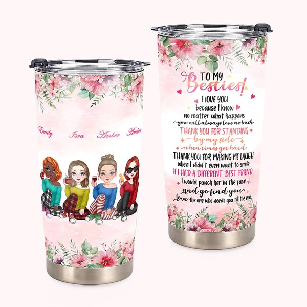 Besties Cheers To My Besties I Love You 20oz Tumbler personalizzato per Besties per bevande calde e fredde