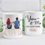 Personlig Du og jeg, vi har denne kjærlighetshistorien Hvitt keramisk krus til kontoret og hjemmet