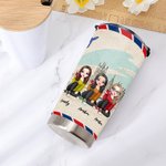 Gepersonaliseerde Besties Airmail Side By Side Will Always Be Connected By Heart 20oz Tumbler Gift voor Besties voor warme en koude dranken