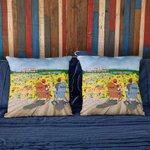 Poesia d'amore personalizzata Girasole Giardino Coppia Tempo Libero Lancio Cuscino Coperta Regalo di compleanno Camera da letto Decor