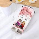 Personalized Besties Sitting Under Tree Flowers Life is Better with Besties  20oz Tumbler Gift for Best Friend Daily Use