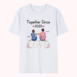 Personalised  Couple Eternal Love Flower T-shirt Valentine's Day Basic Unisex T-Shirt