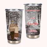 Vaso Personalizado Pareja Vieja Escena de Nieve Invierno Confesión Sincera 20oz Vaso de Cumpleaños para Bebidas Calientes y Frías