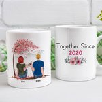 Personalised Together for Years Couple Love Tree C-type Handle White Ceramic Mug