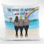 Personalised Like Mother Like Daughter Oh Crap Throw Pillow Cover Mother's Day Gift for Living Room