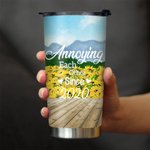 Personalized Annoying Each Other Couple on Chairs with Sunflowers 20oz Tumbler Anniversary Gift Daily Use