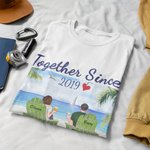 Personifierad strand sommar semester par tillsammans många år T-shirt