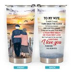 Henkilökohtainen I Love You First Love Sunset Old Couple 20oz Tumbler Päivittäinen käyttö Helppo ottaa Syntymäpäivä Vuosipäivä Lahja