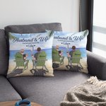 Personalized Husband and Wife Beach Holiday Island Travel Throw Pillow Cover Birthday Gift Home Decoration