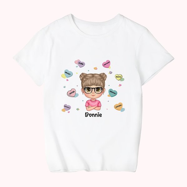 Gepersonaliseerd Kleurrijk Hart Campus Life Meisje Jongen Terug naar School Cadeau Kid T-shirt School