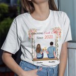 Maglietta personalizzata di coppia Cheer Love Story Swinging Together Compleanno Sport