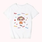 Gepersonaliseerd Meisje Jongen Schoolleven Kinderlijk Kleurrijke Achtergrond Kid T-shirt Afstuderen Home