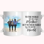 Personalized To The World You Are A Mother Rainbow and Beach Design White Ceramic Mug Gifts
