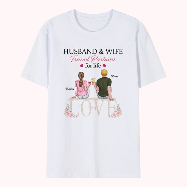 Personalisiertes Ewiges Liebes-T-Shirt für Ehemann und Ehefrau zum Valentinstag