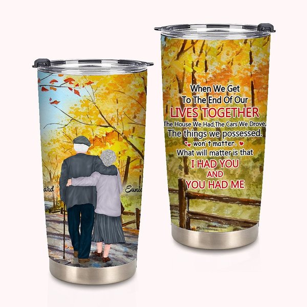 Personalizzato Vite insieme le cose che abbiamo posseduto Vecchia coppia 20 oz Tumbler uso quotidiano facile da trasportare Compleanno San Valentino