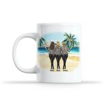 Personalisierte Mutter und Töchter von The Start Beach Coconut Tree Design weiße Keramiktasse Muttertagsgeschenk