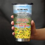 Gepersonaliseerde I Love You to My Wife or Husband Sunflower 20oz Tumbler Valentijnsdag Kerstmis Verjaardag Dagelijks Gebruik