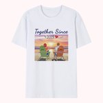 Personalized Together for Years Sunset Summer Beach Vacation Couple  T-shirt