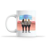 Tazza in ceramica bianca personalizzata Madre e figlie, regalo per donne con capacità di 11 oz o 15 oz