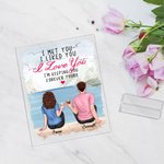 Personalized Couple Sitting by The Lake Mountain Annoying Each Other Acrylic Plaque Boyfriend Gifts House Decorations