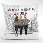 Personalizzato Come la madre come la figlia Oh Crap Modern City Throw Pillow Cover Miglior regalo per la madre per il soggiorno