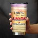 Personnalisé I'm Keeping You Forever Yours Seaside Sunset This Couple on Chairs 20oz Tumbler Valentine's Day Gift Daily Use