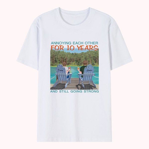 Personalized Annoying Each Other for Years Forest Camping Couple Holiday T-shirt