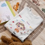 Gepersonaliseerd Meisje Jongen Schoolleven Kinderlijk Kleurrijke Achtergrond Kid T-shirt Afstuderen Home