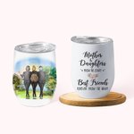 Bicchiere da vino da 12 oz personalizzato Migliore amica per sempre dal cuore Madre e figlia Festa della mamma Regalo per il giorno del ringraziamento