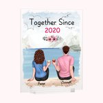 Personalisierte Paar sitzt am See Berg Blume Acryl Plaque Boyfriend Geschenke Schreibtisch Ornament
