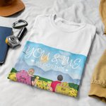 Gepersonaliseerd Zonnebloem Zomer Vakantie Paar Reizen T-shirt voor Verjaardag Verjaardagscadeau