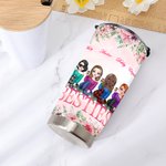 Bicchiere personalizzato Besties Cheers Flowers Best Friends 20oz Tumbler Regalo per lei Regalo per la migliore amica