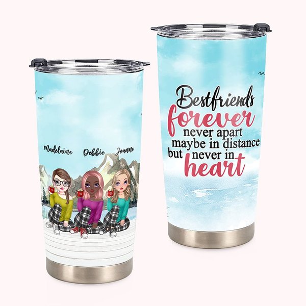 Vaso personalizado Best Friends Sitting By The Lake Bird Vaso de 20oz Regalo para el mejor amigo para bebidas frías y calientes