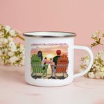 Henkilökohtainen I Love You Forever Couple Beach Sunset Enamel Mug Helppo puhdistaa Syntymäpäivä Joulu Ystävänpäivä Lahjat