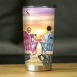 Personnalisé I'm Keeping You Forever Yours Seaside Sunset This Couple on Chairs 20oz Tumbler Valentine's Day Gift Daily Use