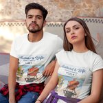 Personalized Husband and Wife Beach Travel Partners for Life T-shirt Honeymoon Travel Gift