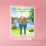 Personalizzato migliore mamma figlie viaggio collina lago placca acrilica compleanno scrivania ornamento