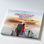 Personalized I Love You No Matter How Old We Get Sunset Poster Frameless Painting Home Decoration Birthday Valentine's Day Gift for Couple