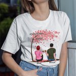 Personalised Couple Forever Love Story Tree T-shirt Anniversary Basic Unisex T-Shirt