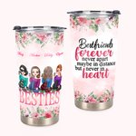 Bicchiere personalizzato Besties Cheers Flowers Best Friends 20oz Tumbler Regalo per lei Regalo per la migliore amica