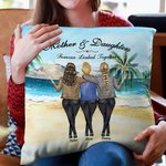 Personalized Mother and Daughter Forever Linked Together Throw Pillow Cover Best Gift for Mother for Living Room