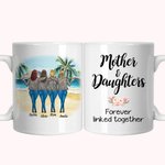 Mère et fille personnalisées pour toujours liées ensemble vacances à la plage conception tasse en céramique blanche cadeaux de maman