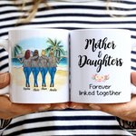 Mère et fille personnalisées pour toujours liées ensemble vacances à la plage conception tasse en céramique blanche cadeaux de maman