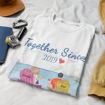 Personalisierter Strand-Sommerferien-Ferien-Paar-süßer Reise-T - Shirt Valentinstag