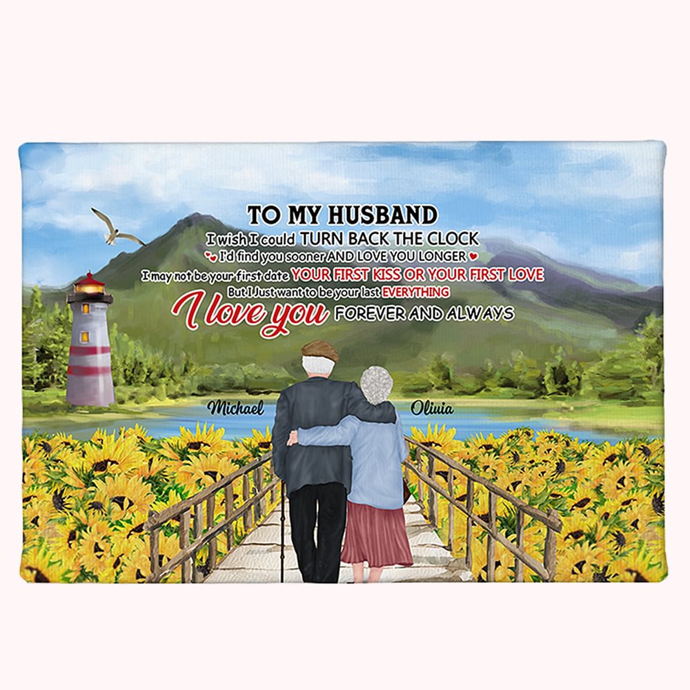 Personnalisé je t'aime tournesol mouette vieux Couple vert montagne affiche sans cadre peinture saint valentin mur Art imprimer