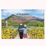 Gepersonaliseerde I Love You Zonnebloem Zeemeeuw Oud Echtpaar Green Mountain Poster Frameless Schilderij Valentijnsdag Muurkunst Print