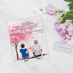 Gepersonaliseerd koppel zittend onder de boom ik hou van je voor altijd en altijd Acrylplaatje vriendinnegeschenk Acryldecoratie
