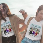 Personalized T-shirt Besties Life is Better with Besties Flowers Mountain Lake T-shirt Gift for Besties Gift Happy Birthday Gift