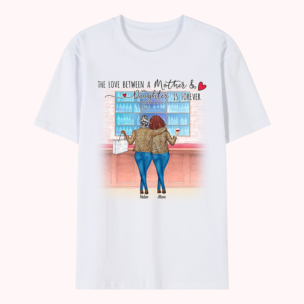 Personnalisé One and Only Best Mom Daughter accompagnant Shopping Verres à vin T-shirt Fête des Mères T-shirt basique